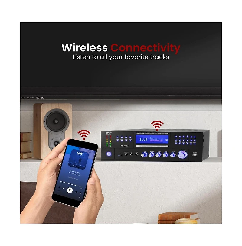 Pyle 4-Channel Bluetooth Home Theater Amplifier Receiver with Cd/Dvd Player (PD1000BA)