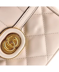 Pre-Owned Gucci Mini Deco Chain Flap Bag Mixed Matelasse Leather