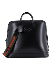 Pre-Owned Gucci Large Horsebit 1955 Web Duffle Bag Leather