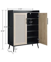 gaomon Shoe Cabinet, 6-Tier Shoe Storage Cabinet with Doors and Shelves, Farmhouse Shoe Cabinet