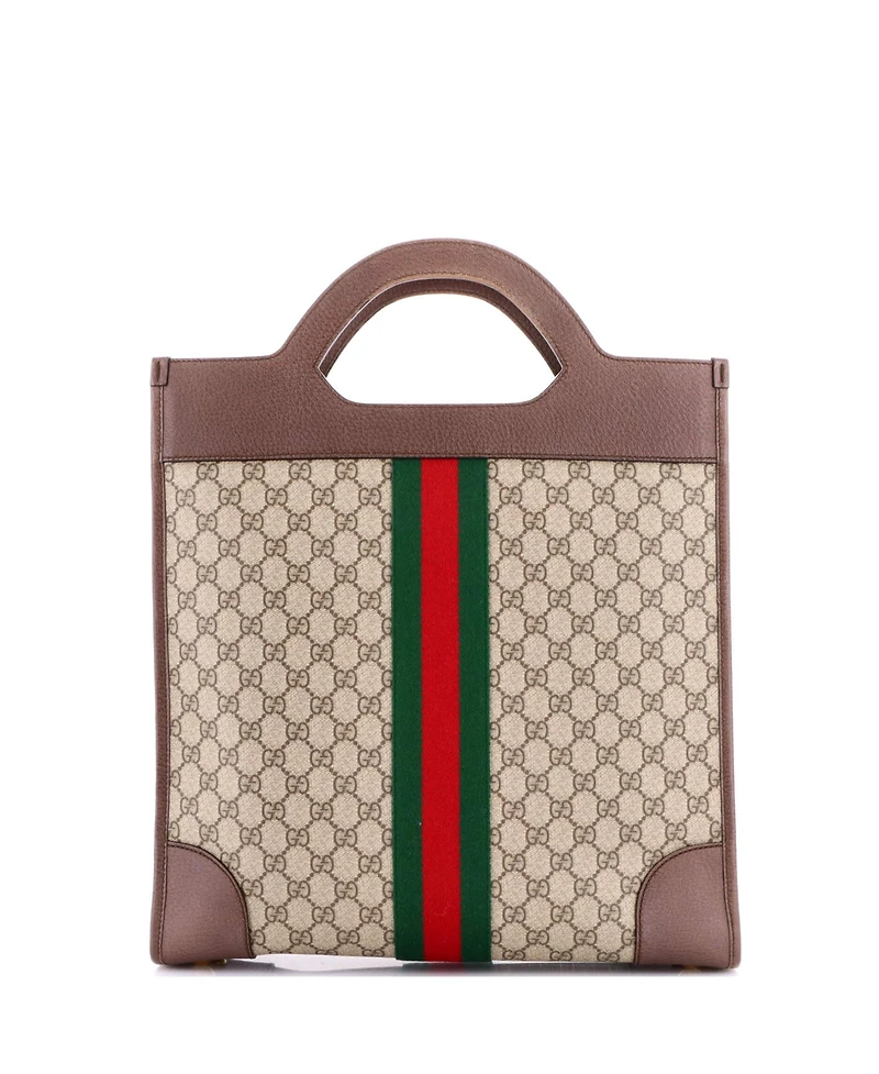 Pre-Owned Gucci Medium Ophidia Cut Out Handle Tote Gg Coated Canvas