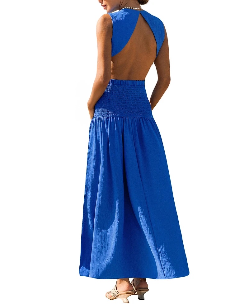 Cupshe Women's Crew Neck Pull-On Unlined Vacation Dress