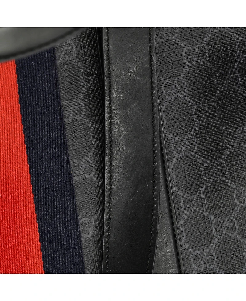 Pre-Owned Gucci Large Web Open Tote Gg Coated Canvas