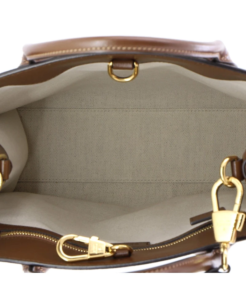 Pre-Owned Gucci Vertical Interlocking G Tote Gg Coated Canvas