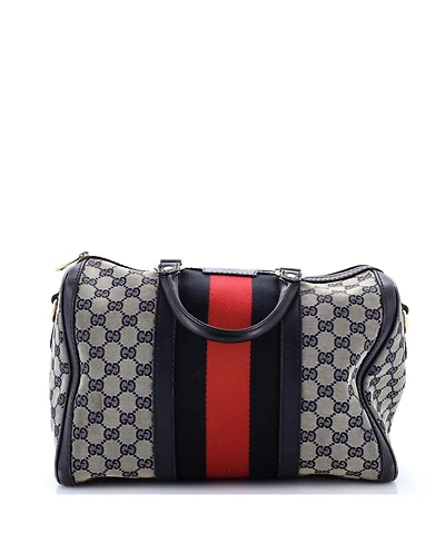 Pre-Owned Gucci Medium Vintage Web Boston Bag Gg Canvas