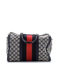 Pre-Owned Gucci Medium Vintage Web Boston Bag Gg Canvas