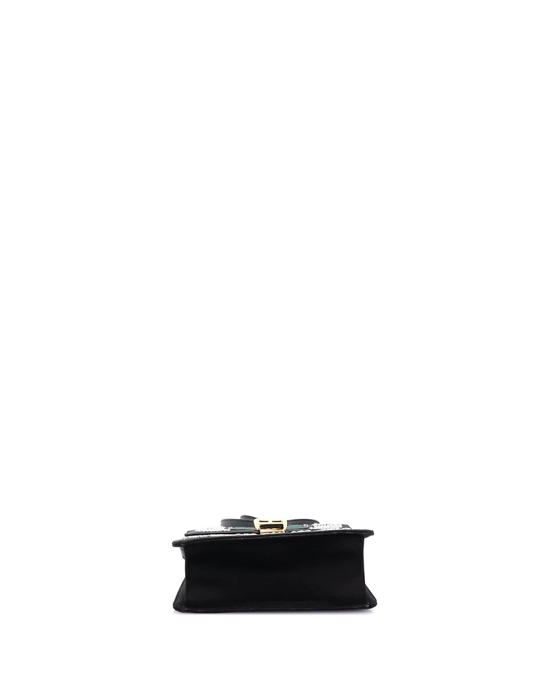 Pre-Owned Gucci Mini Sylvie Top Handle Bag Crystal Embellished Satin