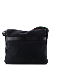 Pre-Owned Gucci Medium Web Strap Flap Messenger Gg Canvas