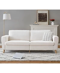 gaomon 84" Sofa Couch, Modern Boucle 3-Seater with Streamlined Armrests and Wood Legs