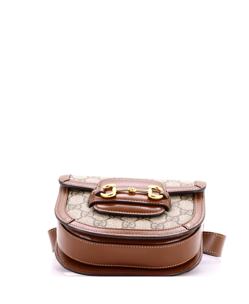 Pre-Owned Gucci Mini Horsebit 1955 Belt Bag Gg Coated Canvas with Leather