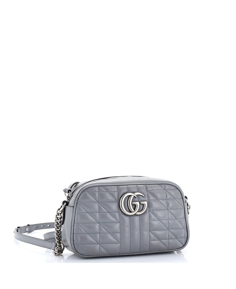 Pre-Owned Gucci Small Gg Marmont Shoulder Bag Mixed Matelasse Leather