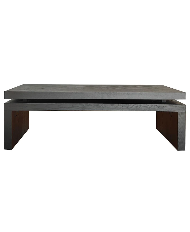 Maison Boucle Wood Coffee Table for Living Room Floating Top Rectangular 47.6