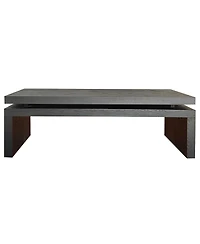 Maison Boucle Wood Coffee Table for Living Room Floating Top Rectangular 47.6