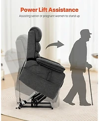 Gouun Power Lift Recliner Chair with Heat and Massage, Dual Motor, 350 lbs Capacity, Medium