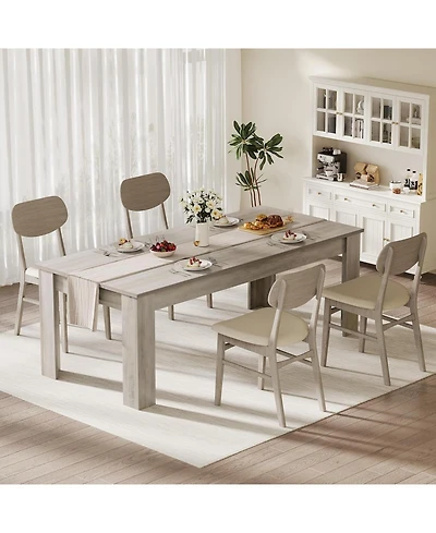 gaomon 71" Farmhouse Dining Table for 6-8, Thick Rectangular Top & Wide Legs