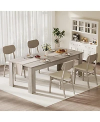 gaomon 71" Farmhouse Dining Table for 6-8, Thick Rectangular Top & Wide Legs
