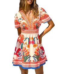 Cupshe Women's So Eccentric Tropical Mini Beach Dress