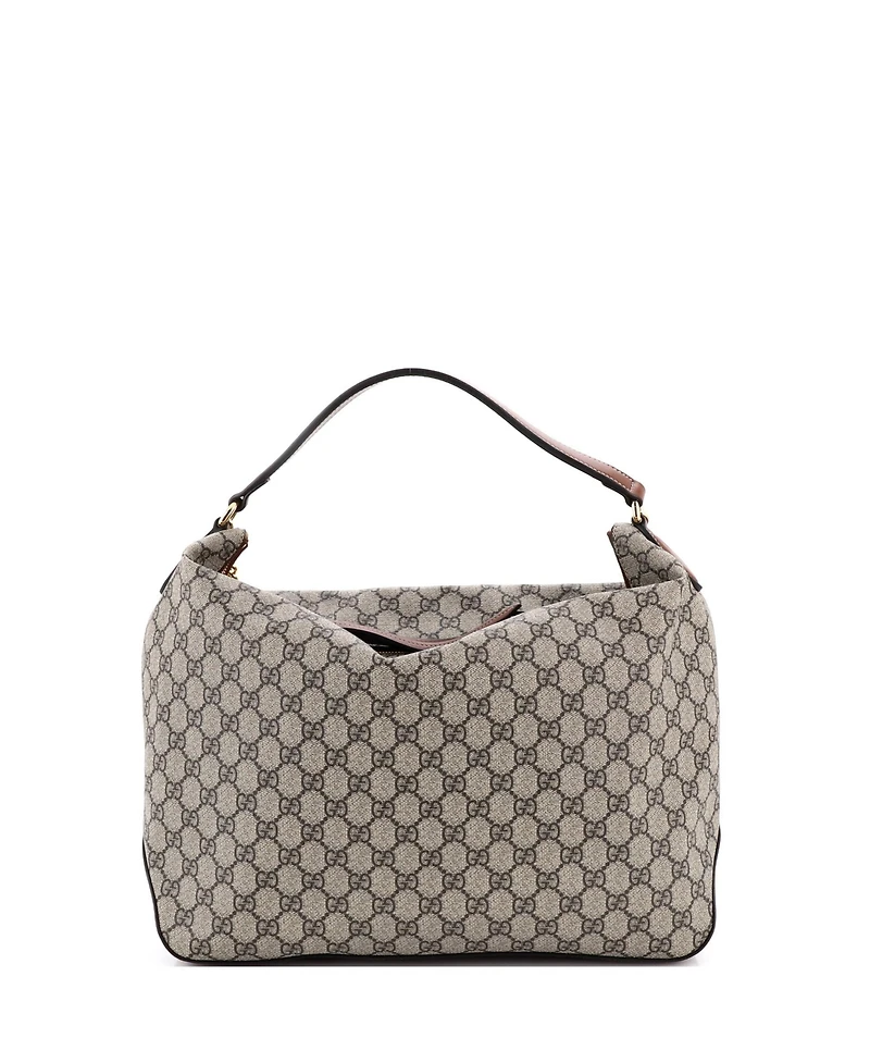 Pre-Owned Gucci Large Chain Hobo Gg Coated Canvas