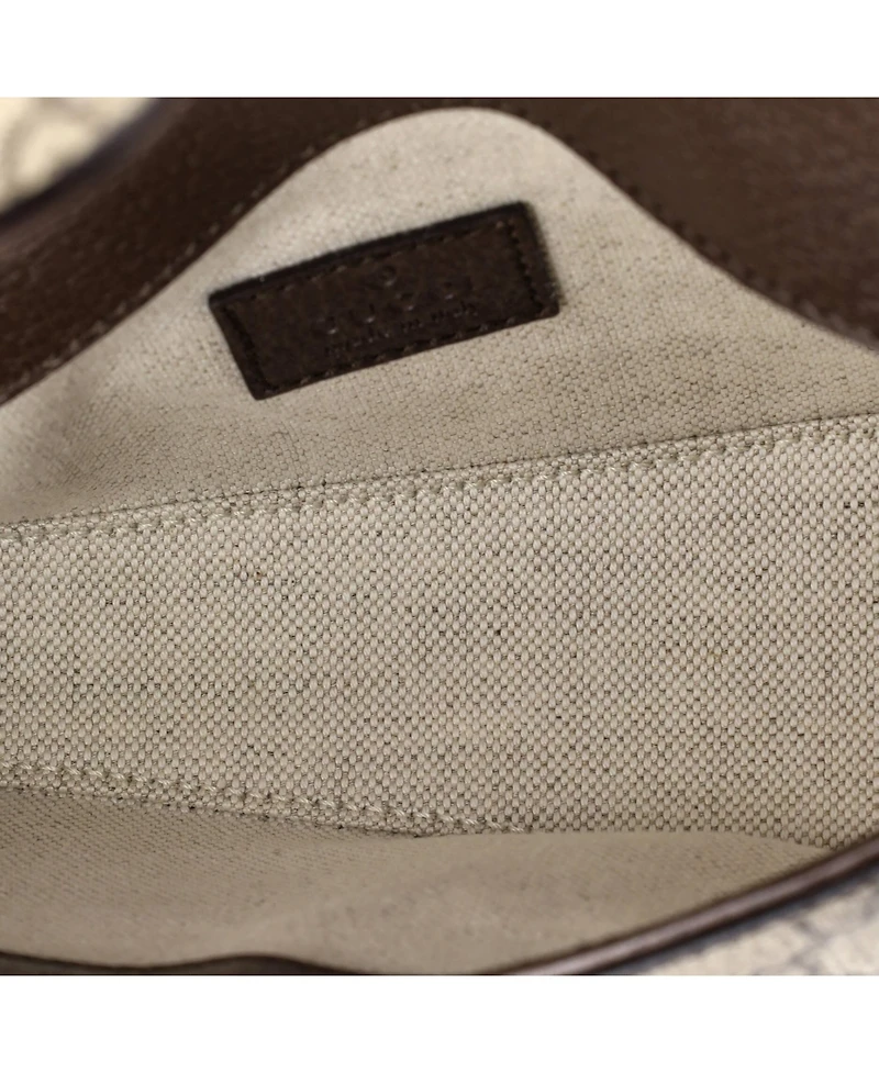 Pre-Owned Gucci Mini Horsebit 1955 Asymmetric Shoulder Bag Gg Coated Canvas