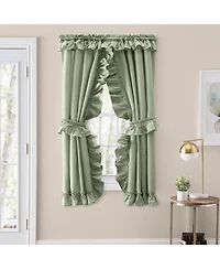 Ellis Curtain 70% Polyester 30% Cotton Stacey Ruffled Prscilla Curtain Panel Pairs With Tiebacks 54"