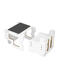 Gouun Montessori Weaning Table and Chair Set 3 in 1 with Chalkboard and Adjustable Height