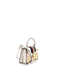 Pre-Owned Gucci Mini Sylvie Top Handle Bag Embellished Leather