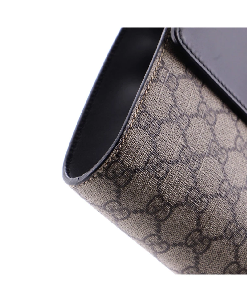 Pre-Owned Gucci Large Padlock Clutch Gg Canvas and Leather