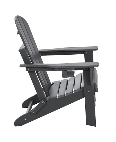 Clihome Plastic Adirondack Chair Set of 2, All-Weather Folding Dining Chair