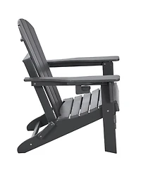 Clihome Plastic Adirondack Chair Set of 2, All-Weather Folding Dining Chair