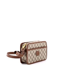 Pre-Owned Gucci Mini Interlocking G Patch Camera Bag Gg Coated Canvas