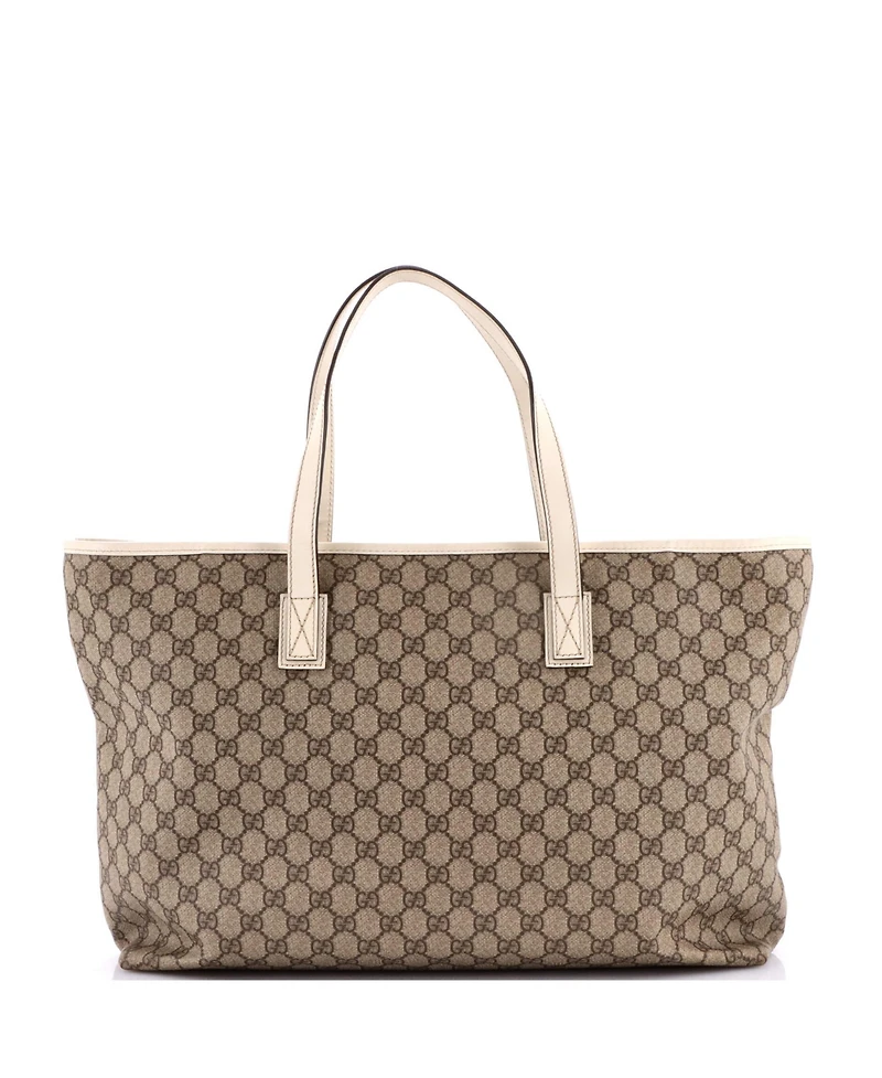 Pre-Owned Gucci Large Plus Tote Gg Coated Canvas with Leather
