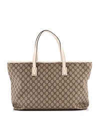 Pre-Owned Gucci Large Plus Tote Gg Coated Canvas with Leather