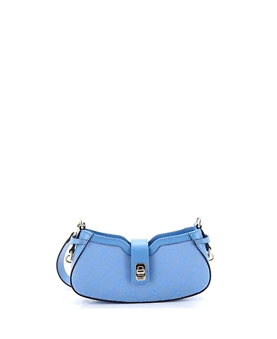 Pre-Owned Gucci Mini Moon Side Shoulder Bag Gg Canvas