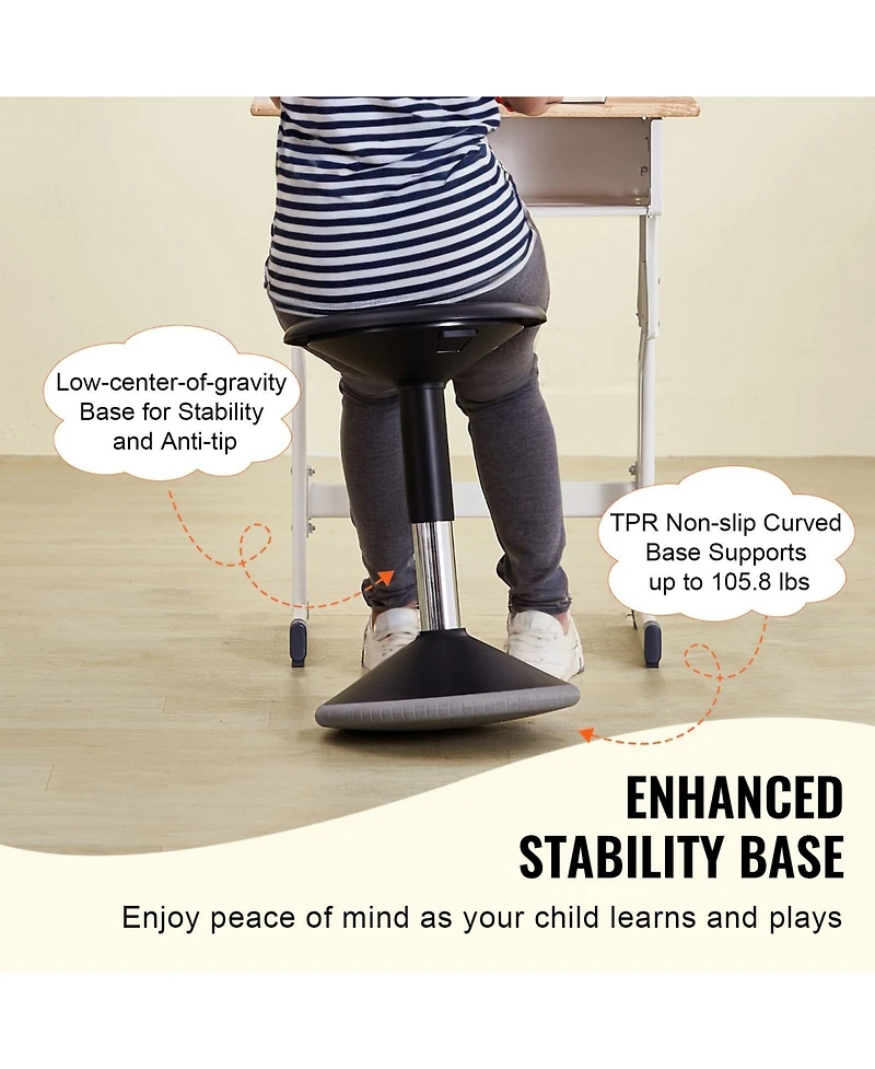 Gouun Height Adjustable Wobble Chair Active Flexible Seating Stool for Ages 12 to 18