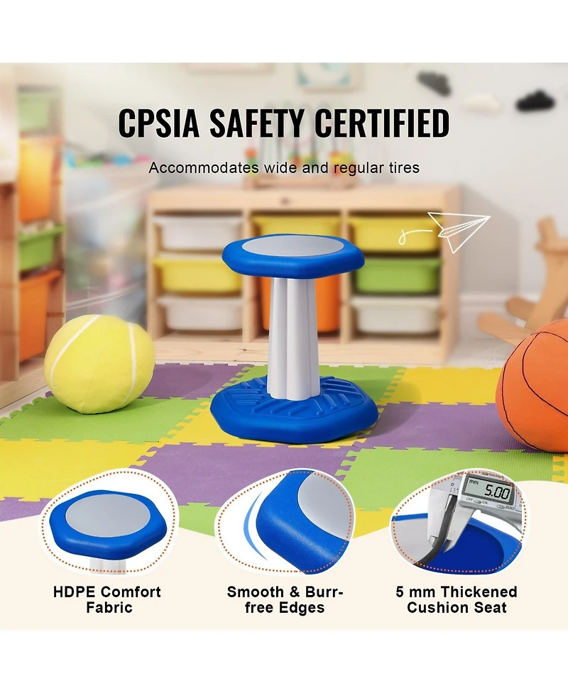 Gouun Kids Wobble Chair with Cushion Active Flexible Seating Stool for Ages 3 to 7