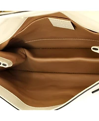 Pre-Owned Gucci Mini Broadway Pearly Bee Shoulder Bag Embellished Leather