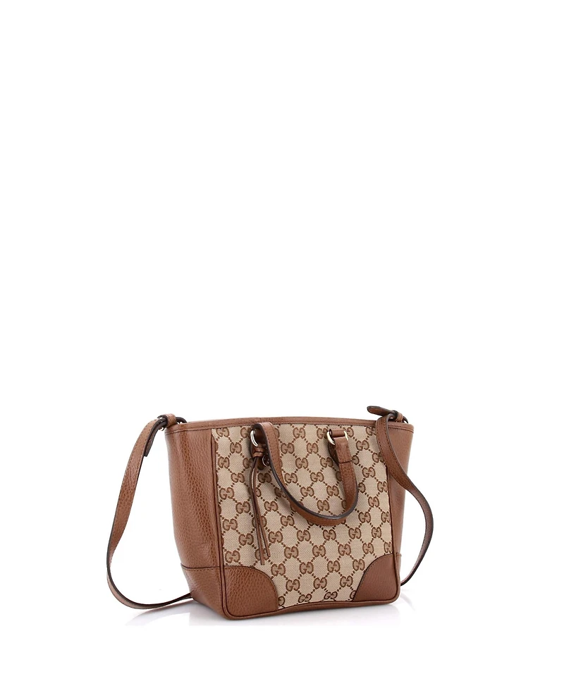 Pre-Owned Gucci Small Bree Convertible Tote Gg Canvas with Leather