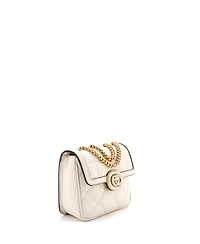 Pre-Owned Gucci Mini Deco Chain Flap Bag Mixed Matelasse Leather