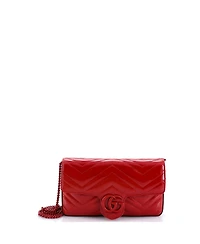 Pre-Owned Gucci Mini Gg Marmont Flap Bag Matelasse Patent
