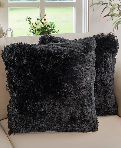 Cheer Collection Textured Fluffy Decorative Pillow