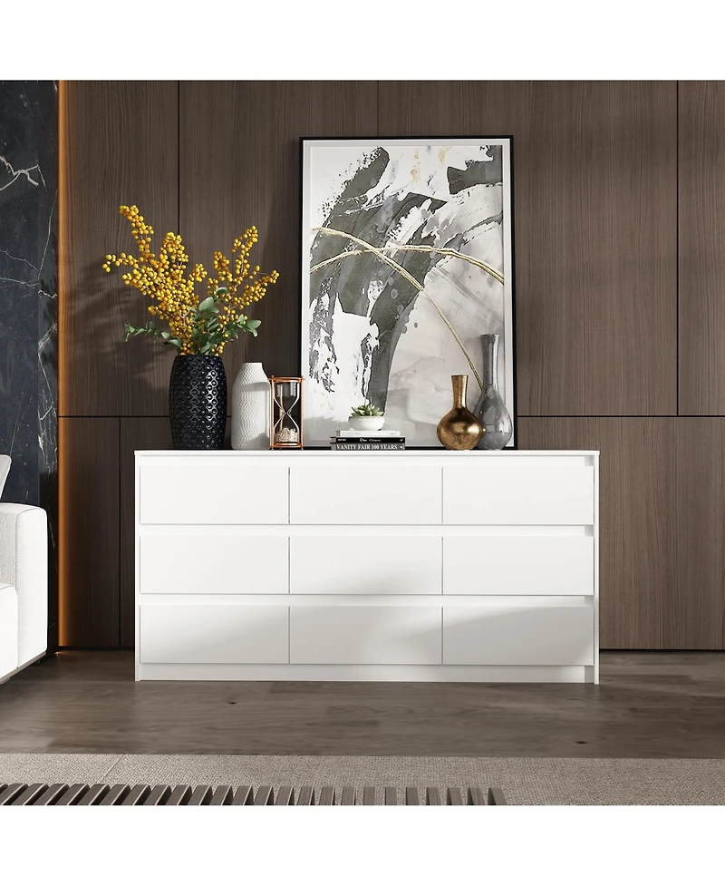 Famapy 9-Drawer Paint Finish Dresser Chest of Drawers