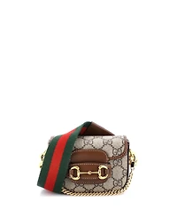 Pre-Owned Gucci Horsebit 1955 Flap Wallet with Strap Gg Coated Canvas