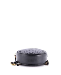 Pre-Owned Gucci Mini Gg Marmont Round Shoulder Bag Matelasse Leather