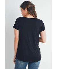 Hello Miz Maternity T-Shirt Relaxed Fit Short Sleeve Layered Nursing-Friendly