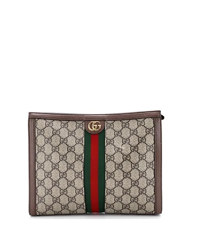 Pre-Owned Gucci Medium Ophidia Pouch Gg Coated Canvas