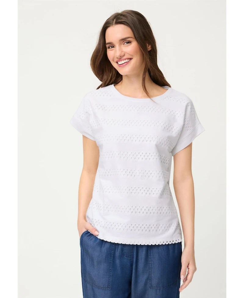 Olsen Women's Eyelet T-Shirt