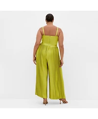 City Chic Women's Plus Palazzo Pleat Jumpsuit