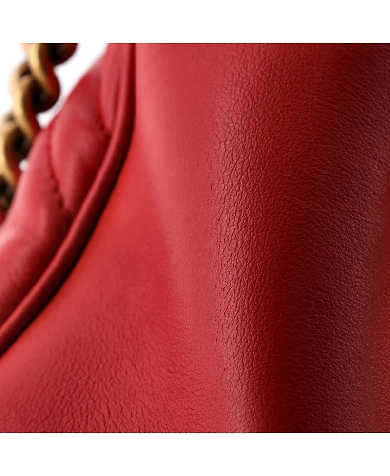 Pre-Owned Gucci Small Gg Marmont Top Handle Flap Bag Matelasse Leather