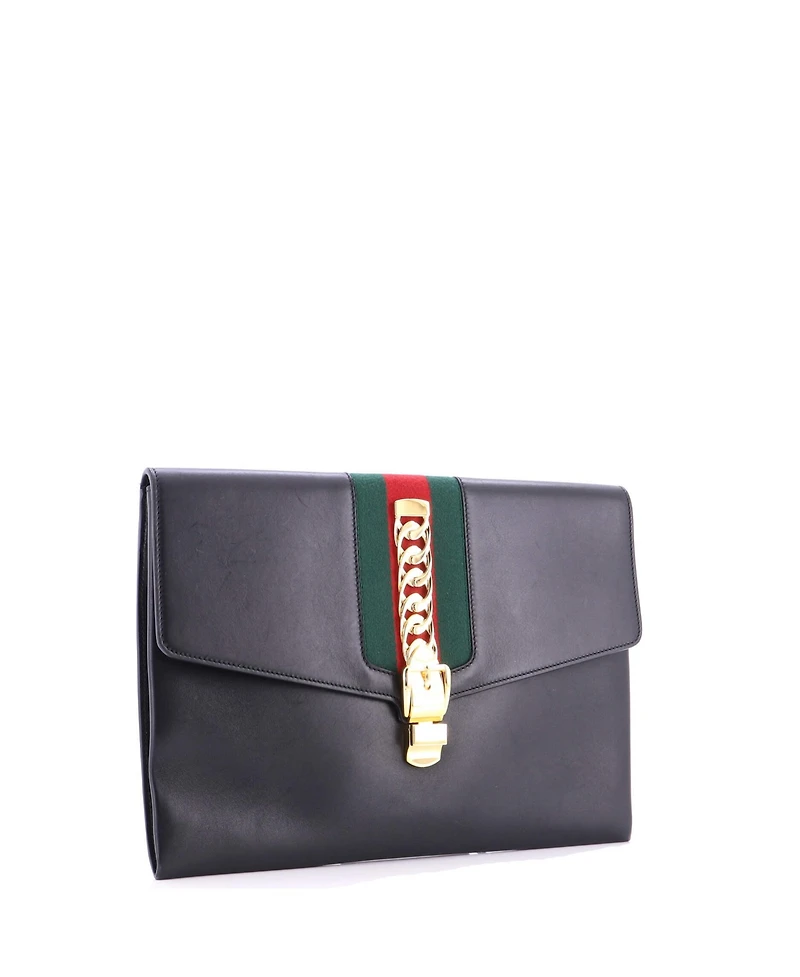 Pre-Owned Gucci Maxi Sylvie Clutch Leather