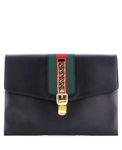 Pre-Owned Gucci Maxi Sylvie Clutch Leather